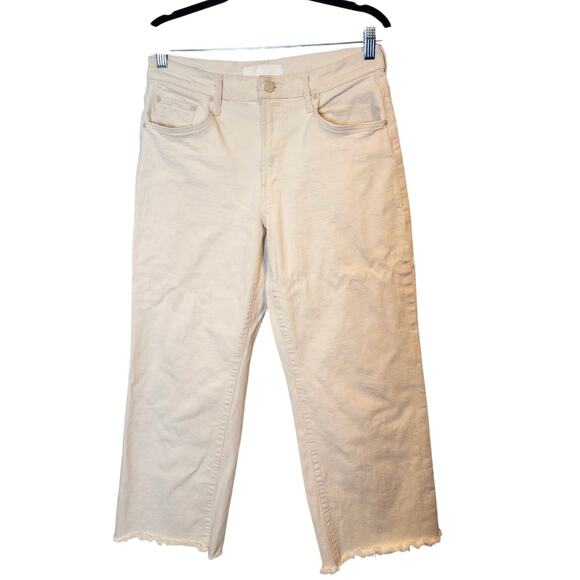 Mother The Mid Rise Maven Act Natural Cream Ankle Fray Jeans Size 30 - Picture 4 of 13